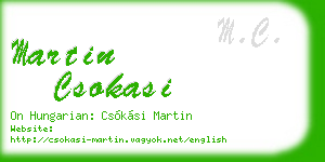 martin csokasi business card