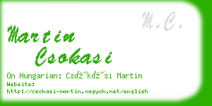 martin csokasi business card